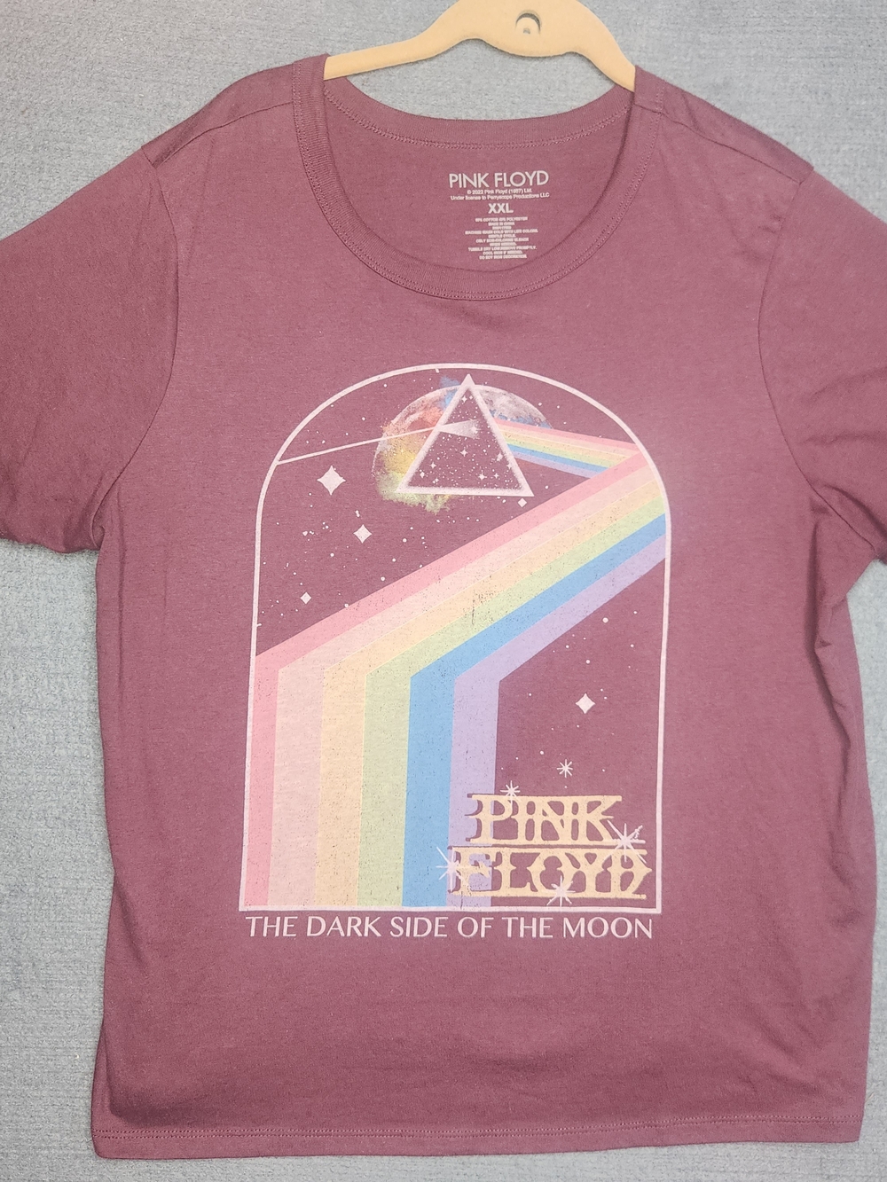 Pink Floyd Mauve Kids Short Sleeve Prism Rainbow Tee